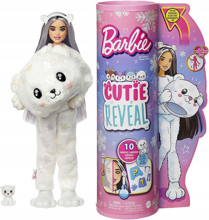 Mattel Barbie Cutie Reveal Bábika séria 3 Zima Ľadový medveď HJL64