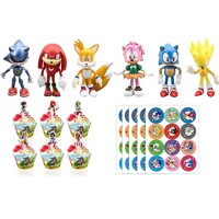 Sonic Sada 6 ks figúrok na tortu + dekorácia toppery samolepky