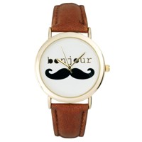 Trendy dámské hodinky - Fúzy - Mustache - Bonjou...