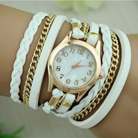 Trendy dámské hodinky s Retiazkou - biele