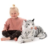 Veľký plyšový biely tiger ležiaci - Plyšák 100 cm