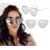 Luxusné Slnečné Okuliare Zrkadlové Glam Rock Mačacie - Strieborne